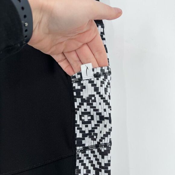 Gottex Women's Workout Pants Size Small Leggings Black White Phone Pocket Side c - Picture 4 of 12
